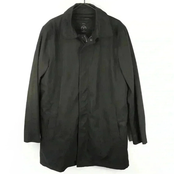 Tumi Tech Shell Black Long Jacket Coat - Picture 1 of 4